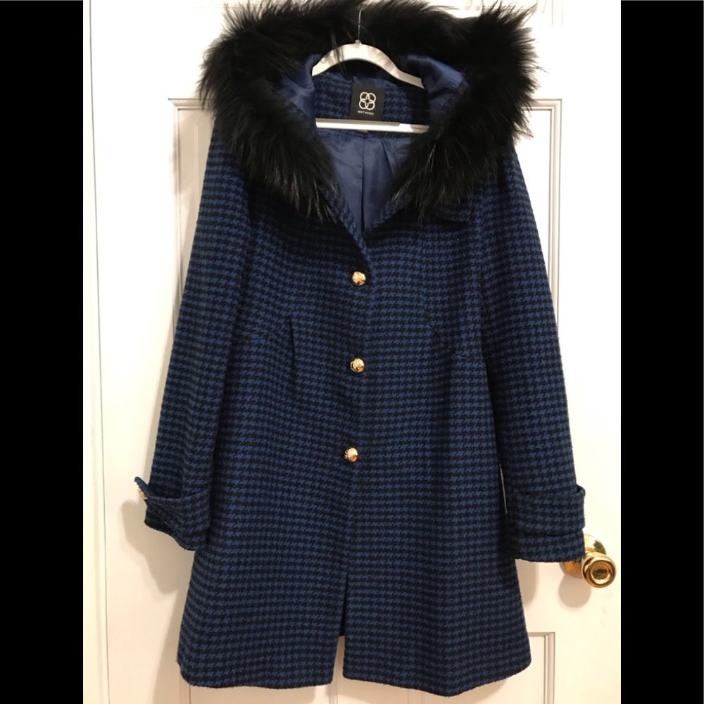 Genuine fur hooded coat